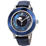  Shop Authentic Swarovski Octea Lux Moon Crystal Blue Dial Blue Leather Strap Watch for Women - 5516305 - Luxxuri