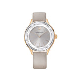  Shop Authentic Swarovski Octea Nova Grey Dial Grey Leather Strap Watch for Women - 5295326 - Luxxuri
