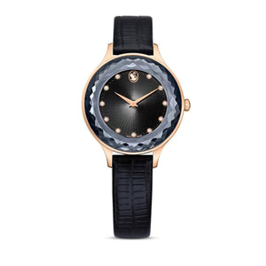  Shop Authentic Swarovski Octea Nova Black Dial Black Leather Strap Watch for Women - 5650033 - Luxxuri