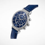  Shop Authentic Swarovski Passage Chrono Crystal Blue Dial Blue Leather Strap Watch for Women - 5580342 - Luxxuri