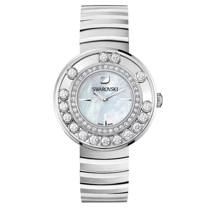  Shop Authentic Swarovski Lovely Crystal Mother of Pearl Dial Silver Steel Strap Watch for Women - 1160307 - Luxxuri