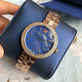  Shop Authentic Swarovski Daytime Glittering Blue Dial Rose Gold Steel Strap Watch for Women - 5182277 - Luxxuri