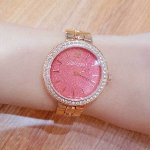  Shop Authentic Swarovski Daytime Quartz Coral Dial Rose Gold Steel Strap Watch for Women - 5182250 - Luxxuri