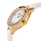  Shop Authentic Swarovski Lovely Crystals Mother of Pearl Dial White Leather Strap Watch for Women - 5242904 - Luxxuri