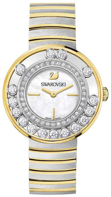  Shop Authentic Swarovski Lovely Crystals Mother of Pearl Dial Two Tone Steel Strap Watch for Women - 1187022 - Luxxuri