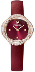  Shop Authentic Swarovski Crystal Flower Red Dial Red Leather Strap Watch for Women - 5552780 - Luxxuri