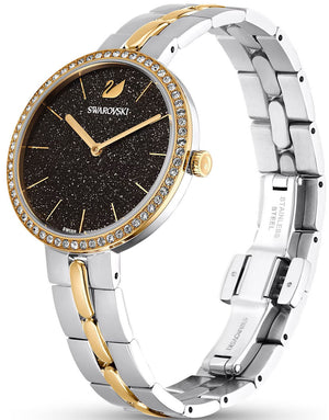  Shop Authentic Swarovski Cosmopolitan Black Dial Two Tone Steel Strap Watch for Women - 5644072 - Luxxuri