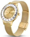 Shop Authentic Swarovski Octea Nova Analog Gold Dial Gold Mesh Strap Watch for Women - 5649993 - Luxxuri