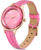  Shop Authentic Swarovski Octea Nova Pink Dial Pink Leather Strap Watch for Women - 5650030 - Luxxuri