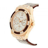  Shop Authentic Guess Limelight Analog White Dial Brown Leather Strap Watch For Women - W0775l14 - Luxxuri