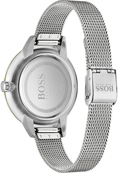 Shop Authentic Hugo Boss Symphony Gold Dial Silver Mesh Bracelet Watch for Women - 1502600 - Luxxuri