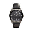  Shop Authentic Emporio Armani Franco Black Dial Black Leather Strap Watch For Men - AR0368 - Luxxuri