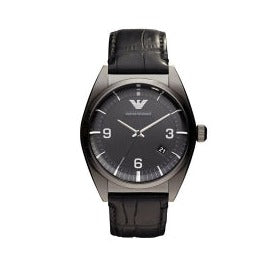  Shop Authentic Emporio Armani Franco Black Dial Black Leather Strap Watch For Men - AR0368 - Luxxuri