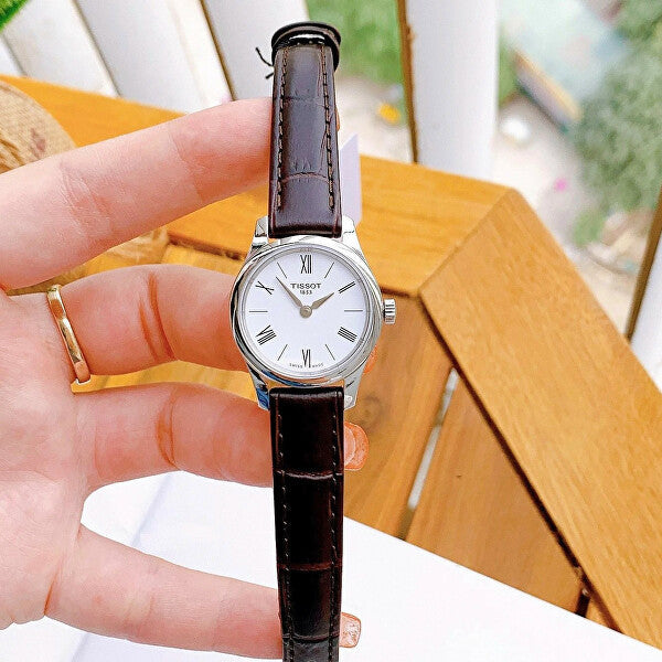 Shop Authentic Tissot Tradition 5.5 Lady Silver Dial Brown Leather Strap Watch for Women - T063.009.16.018.00 - Luxxuri