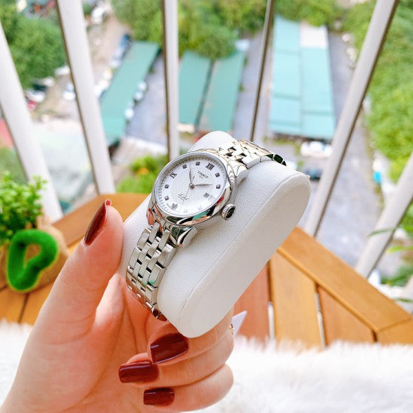  Shop Authentic Tissot Carson Premium Automatic Lady Diamonds Silver Dial Silver Steel Strap Watch for Women - T122.207.11.036.00 - Luxxuri
