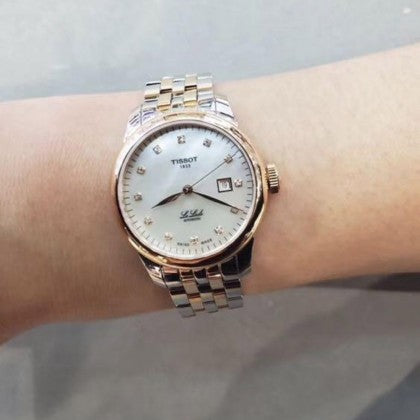  Shop Authentic Tissot Le Locle Automatic Diamonds Mother of Pearl White Dial Two Tone Steel Strap Watch For Women - T006.207.22.116.00 - Luxxuri