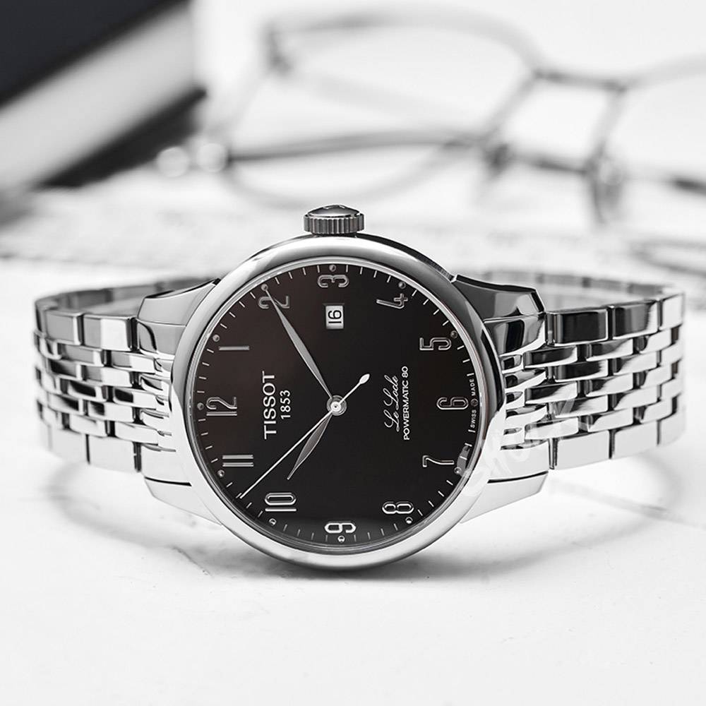  Shop Authentic Tissot Le Locle Powermatic 80 Black Dial Silver Steel Strap Watch For Men - T006.407.11.052.00 - Luxxuri
