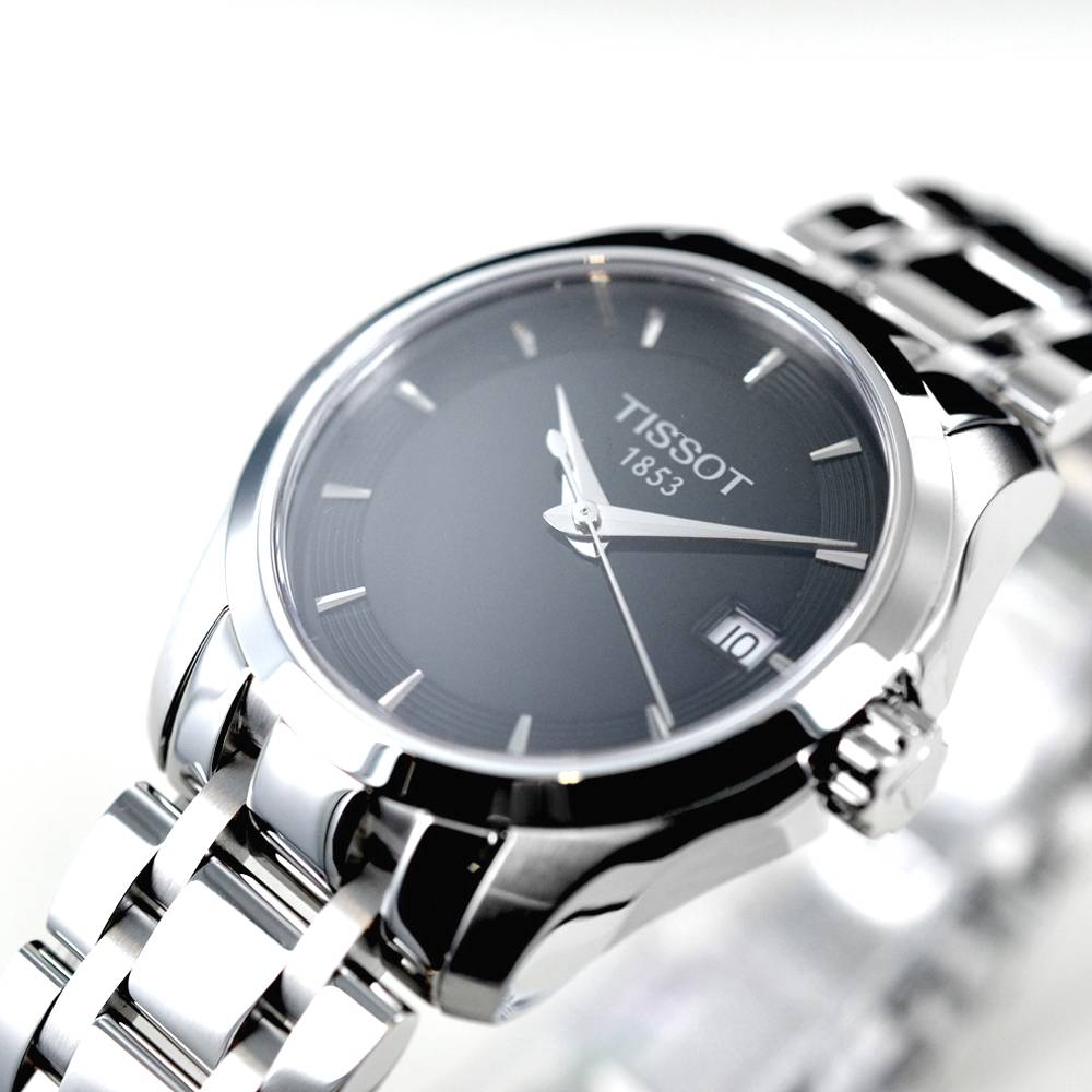  Shop Authentic Tissot T Trend Couturier Lady Black Dial Silver Steel Strap Watch For Women - T035.210.11.051.00 - Luxxuri