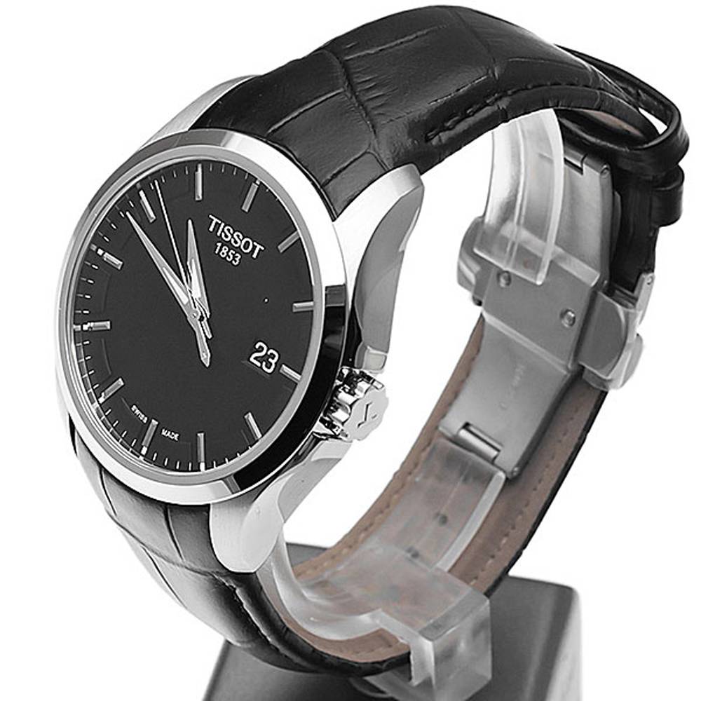  Shop Authentic Tissot T Trend Couturier Black Dial Black Leather Strap Watch For Women - T035.210.16.051.00 - Luxxuri