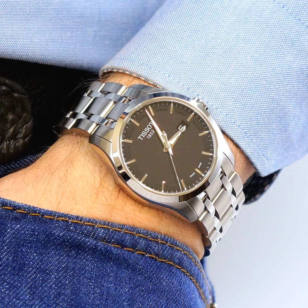  Shop Authentic Tissot T Trend Couturier Chronograph Black Dial Silver Steel Strap Watch For Men - T035.410.11.051.00 - Luxxuri