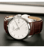  Shop Authentic Tissot T Classic Couturier Chronograph White Dial Brown Leather Strap Watch For Men - T035.410.16.031.00 - Luxxuri