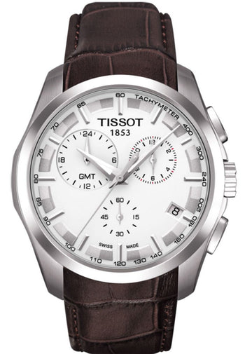  Shop Authentic Tissot Couturier Chronograph White Dial Brown Leather Strap Watch For Men - T035.617.16.031.00 - Luxxuri