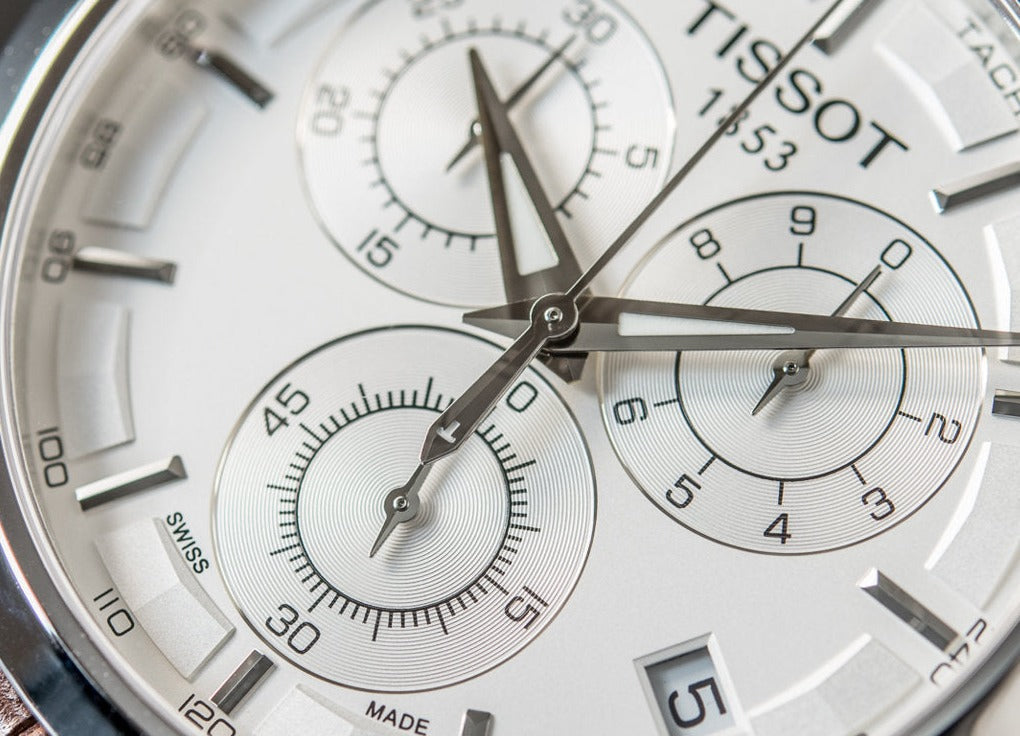  Shop Authentic Tissot Couturier Chronograph White Dial Brown Leather Strap Watch For Men - T035.617.16.031.00 - Luxxuri