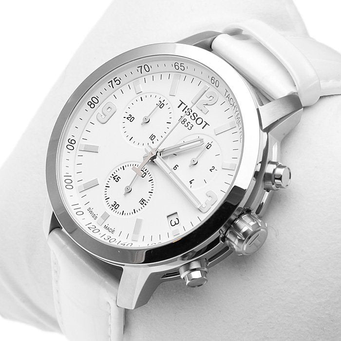  Shop Authentic Tissot PRC 200 Chronograph White Dial White Leather Strap Watch For Men - T055.417.16.017.00 - Luxxuri