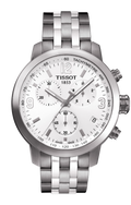 Tissot PRC 200 Chronograph Quartz Silver Dial Silver Steel Strap Watch For Men - T055.417.11.037.00
