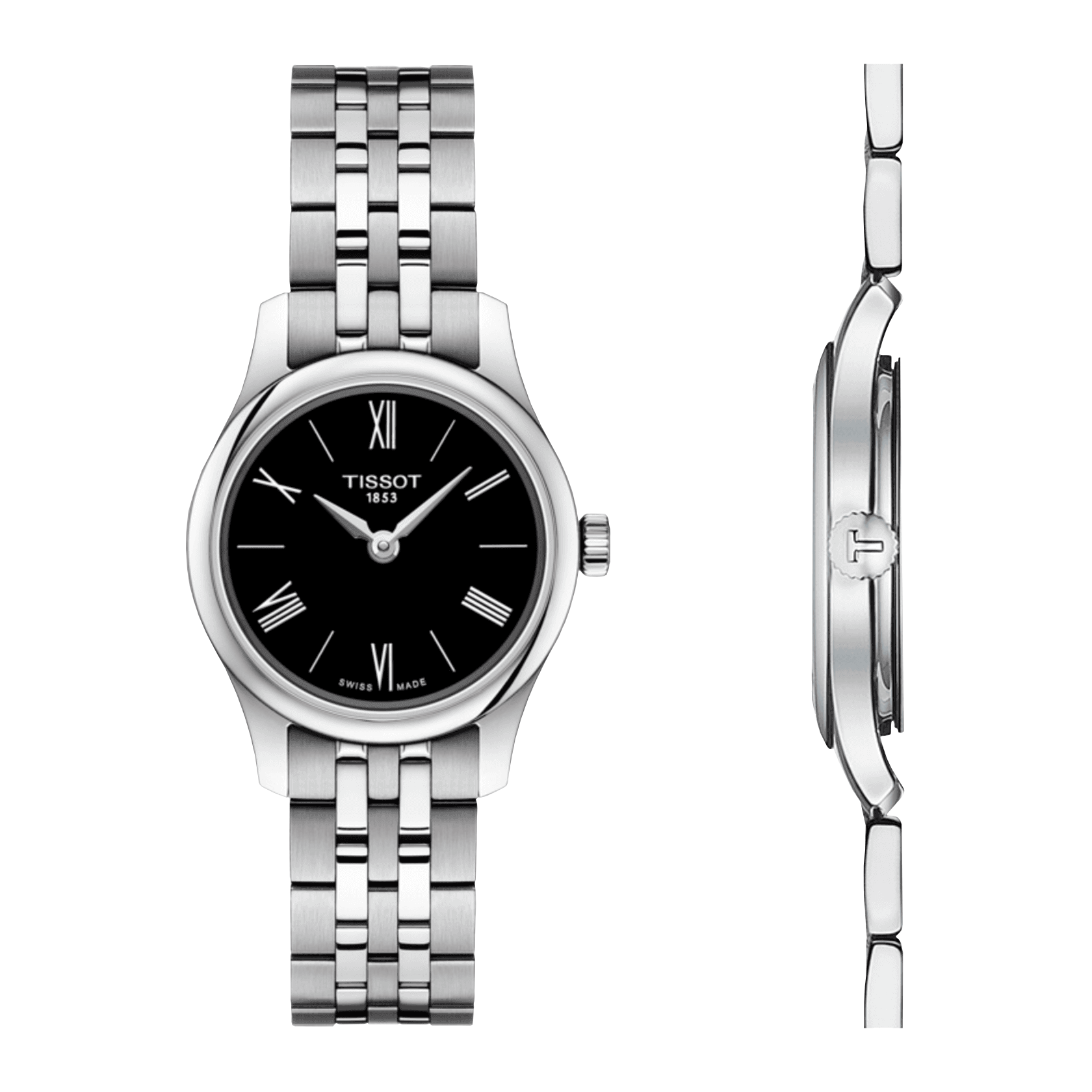 Tissot T Classic Tradition 5.5 Lady Black Dial Watch For Women - T063.009.11.058.00