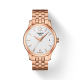  Shop Authentic Tissot T Classic Tradition Lady White Dial Rose Gold Steel Strap Watch for Women - T063.210.33.037.00 - Luxxuri
