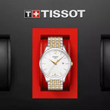  Shop Authentic Tissot T Classic Tradition White Dial Two Tone Mesh Bracelet Watch For Men - T063.610.22.037.00 - Luxxuri