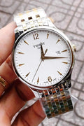 Tissot T Classic Tradition White Dial Two Tone Mesh Bracelet Watch For Men - T063.610.22.037.00