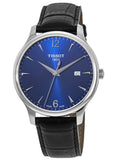  Shop Authentic Tissot T Classic Tradition Blue Dial Black Leather Strap Watch For Men - T063.610.16.047.00 - Luxxuri