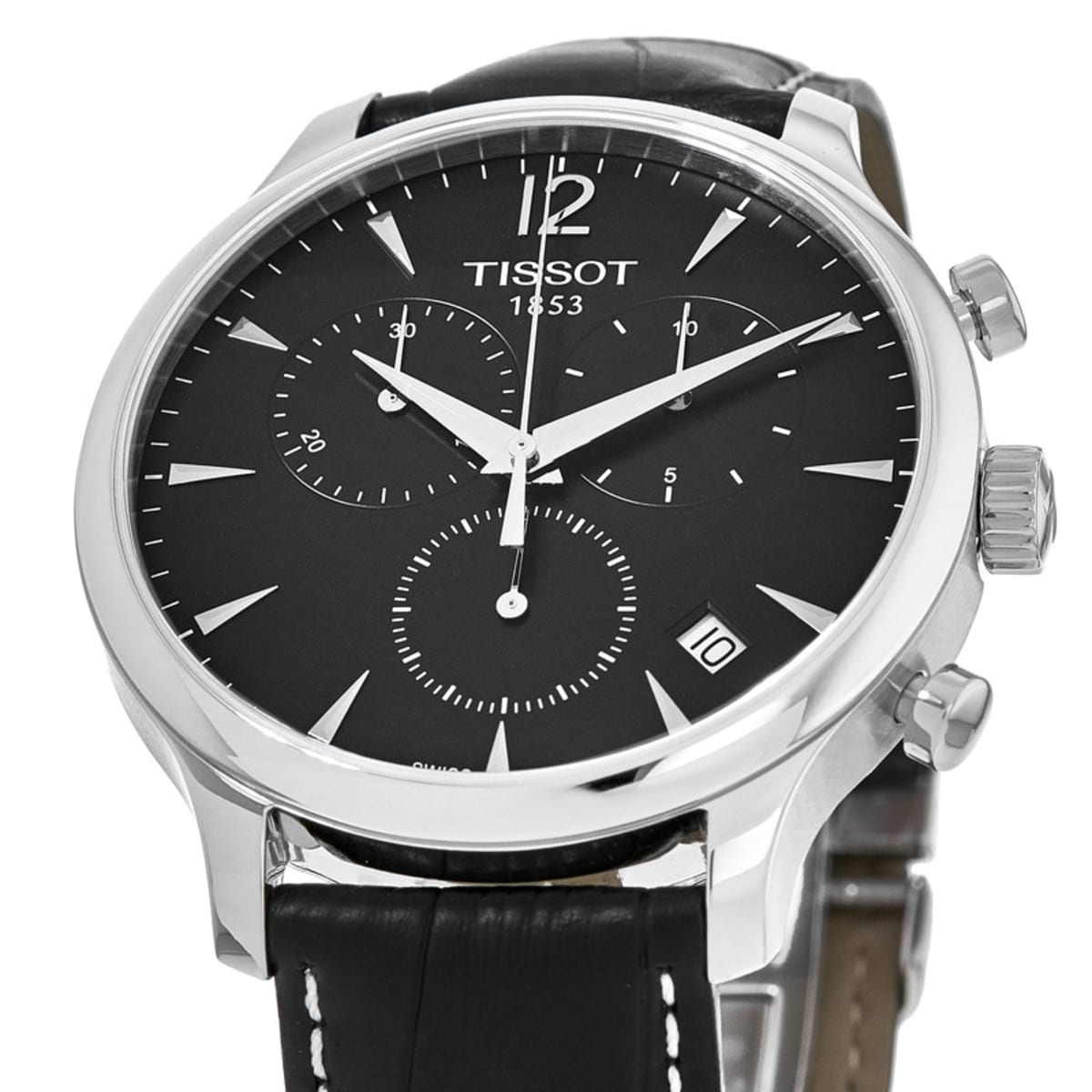  Shop Authentic Tissot Tradition Chronograph Black Dial Black Leather Strap Watch For Men - T0636171605700 - Luxxuri