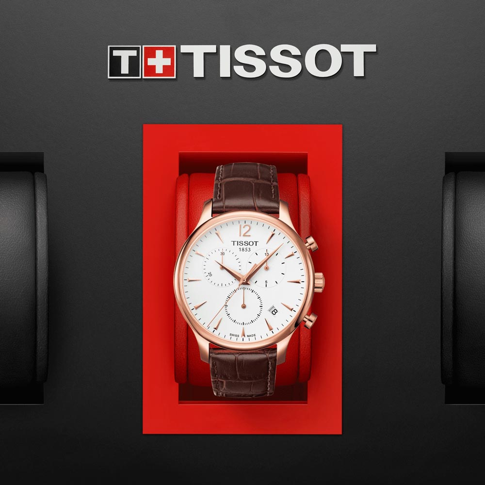  Shop Authentic Tissot T Classic Tradition Chronograph White Dial Brown Leather Strap Watch For Men - T063.617.36.037.00 - Luxxuri