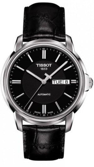  Shop Authentic Tissot Automatics III Day Date Black Dial Black Leather Strap Watch For Men - T065.430.16.051.00 - Luxxuri