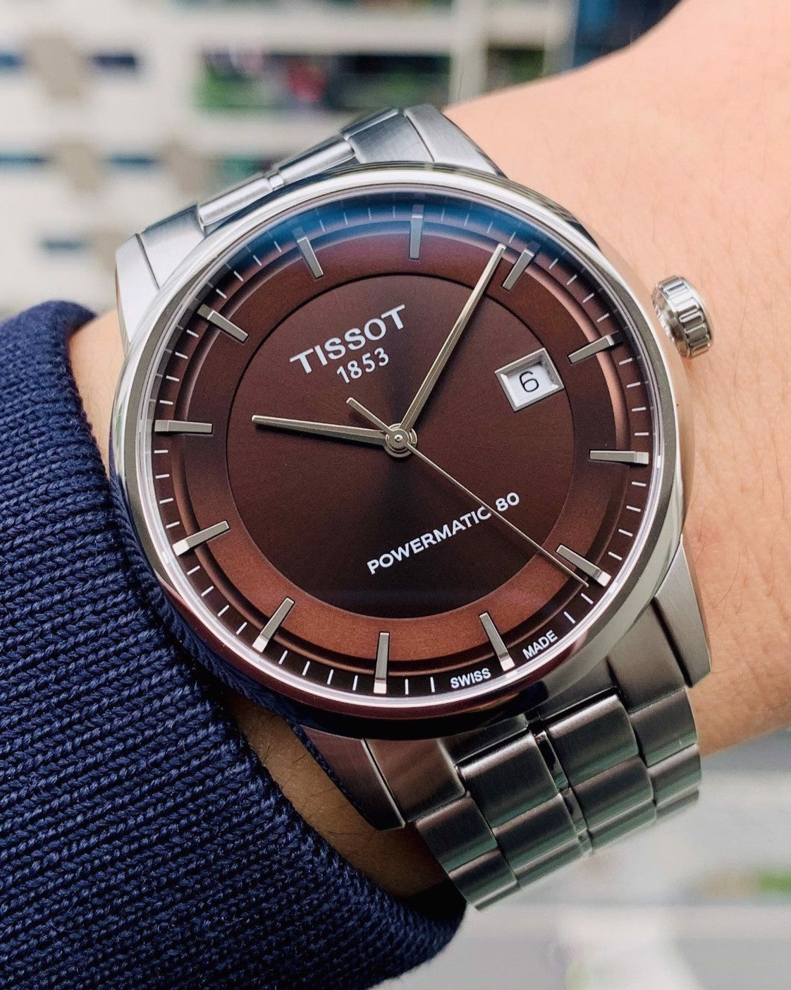  Shop Authentic Tissot Luxury Powermatic 80 Brown Dial Silver Steel Strap Watch For Men - T086.407.11.291.00 - Luxxuri