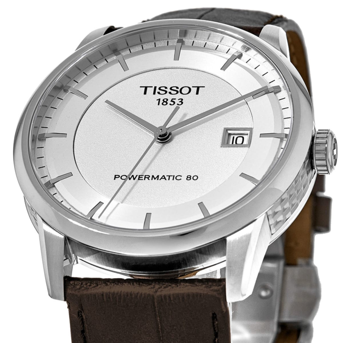  Shop Authentic Tissot Luxury Powermatic 80 Silver Dial Brown Leather Strap Watch For Men - T086.407.16.031.00 - Luxxuri