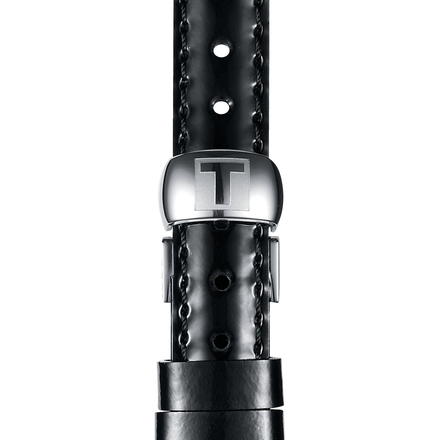 Tissot T Lady Flamingo Black Dial Black Leather Strap Watch For Women - T094.210.16.051.00