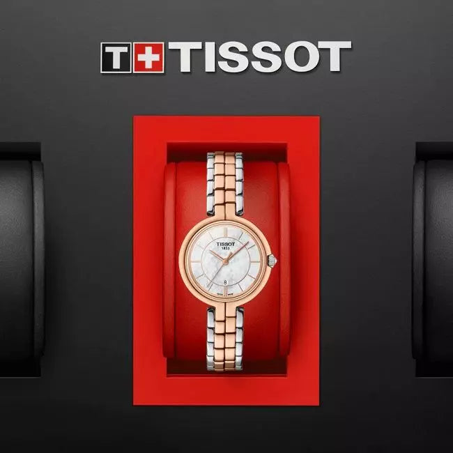  Shop Authentic Tissot T Lady Flamingo Mother of Pearl White Dial Two Tone Steel Strap Watch For Women - T094.210.22.111.00 - Luxxuri