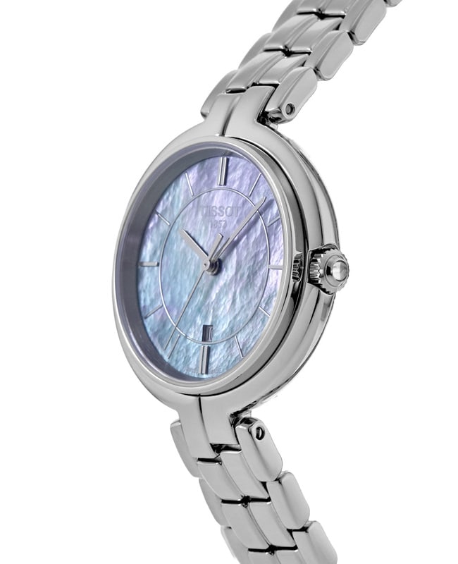  Shop Authentic Tissot T Lady Flamingo Mother of Pearl Blue Dial Silver Steel Strap Watch For Women - T094.210.11.121.00 - Luxxuri