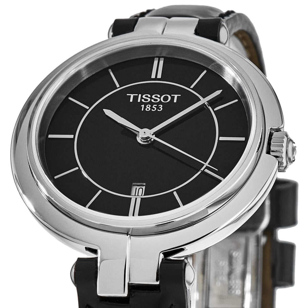  Shop Authentic Tissot T Lady Flamingo Black Dial Black Leather Strap Watch For Women - T094.210.16.051.00 - Luxxuri
