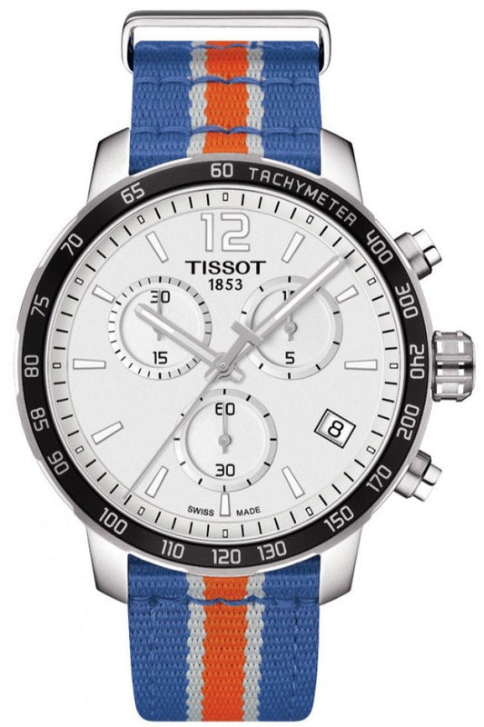  Shop Authentic Tissot Quickster Chronograph NBA New York Kicks White Dial Multicolored Nato Strap Watch For Men - T095.417.17.037.06 - Luxxuri