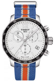 Shop Authentic Tissot Quickster Chronograph NBA New York Kicks White Dial Multicolored Nato Strap Watch For Men - T095.417.17.037.06 - Luxxuri