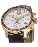  Shop Authentic Tissot Quickster Chronograph 42mm White Dial Brown Leather Strap Watch For Men - T095.417.36.037.00 - Luxxuri