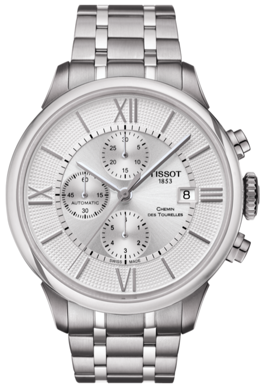  Shop Authentic Tissot Chemin des Tourelles Automatic Chronograph White Dial Silver Steel Strap Watch for Men - T099.427.11.038.00 - Luxxuri