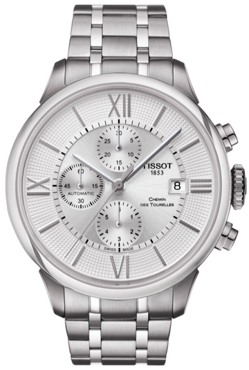  Shop Authentic Tissot Chemin des Tourelles Automatic Chronograph White Dial Silver Steel Strap Watch for Men - T099.427.11.038.00 - Luxxuri