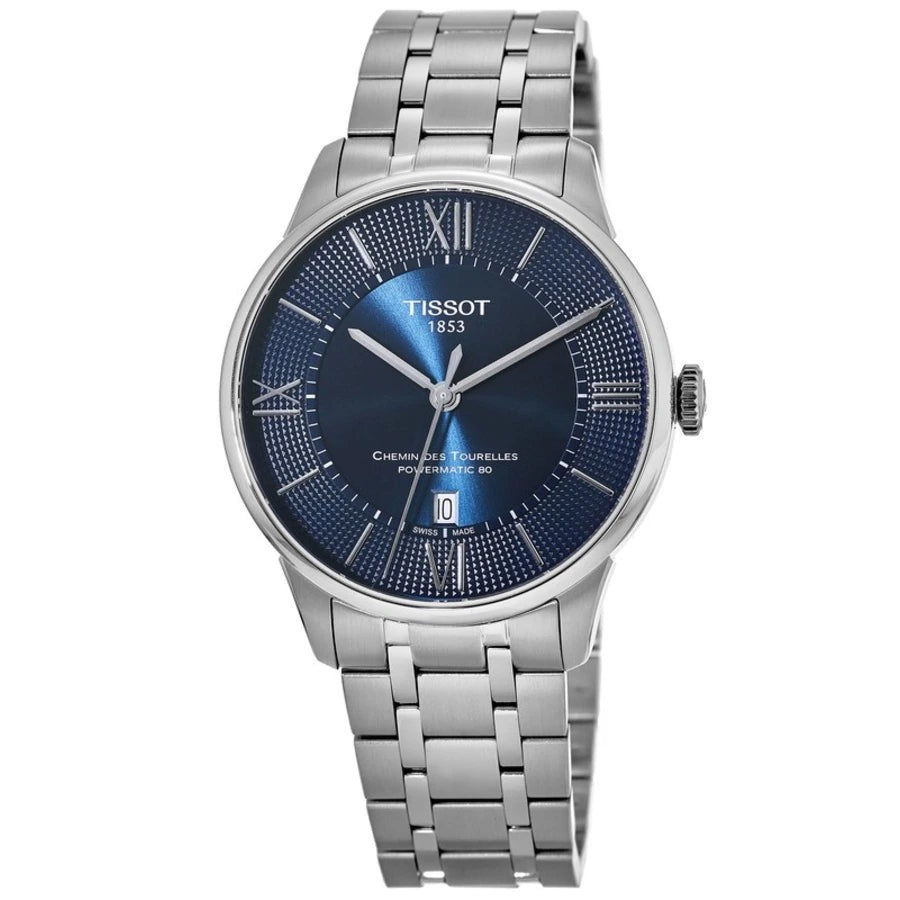  Shop Authentic Tissot Chemin Des Tourelles Powermatic 80 Blue Dial Silver Steel Strap Watch for Men - T099.407.11.048.00 - Luxxuri