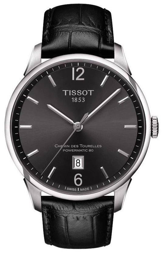  Shop Authentic Tissot Chemin Des Tourelles Powermatic 80 Black Dial Black Leather Strap Watch For Men - T099.407.16.447.00 - Luxxuri